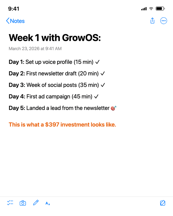GrowOS output: Ad