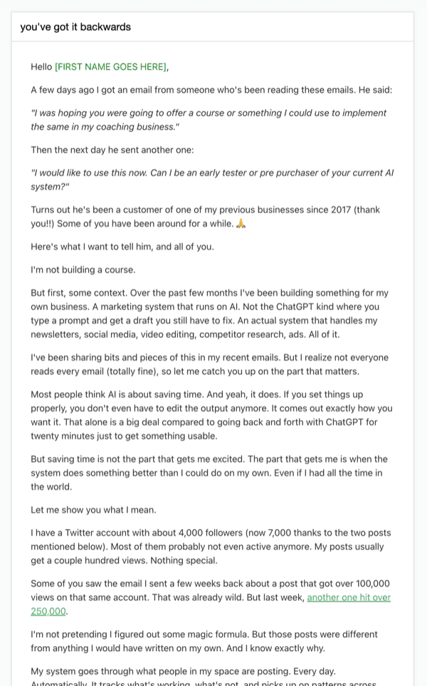 GrowOS output: Email